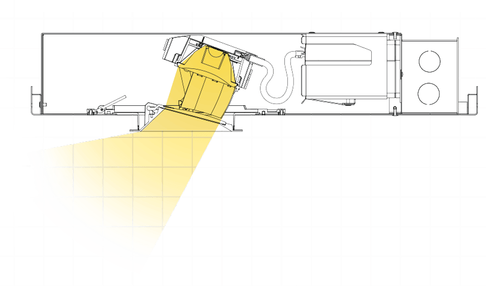 Technical diagram showing Ketra’s advanced lighting optics