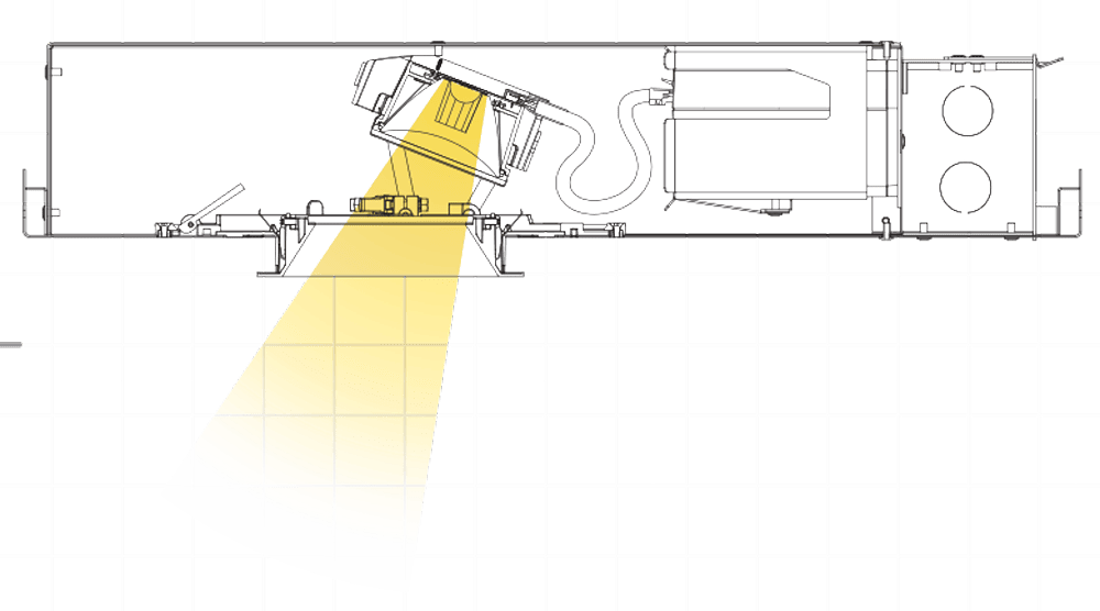 Technical diagram showing Ketra’s advanced lighting optics